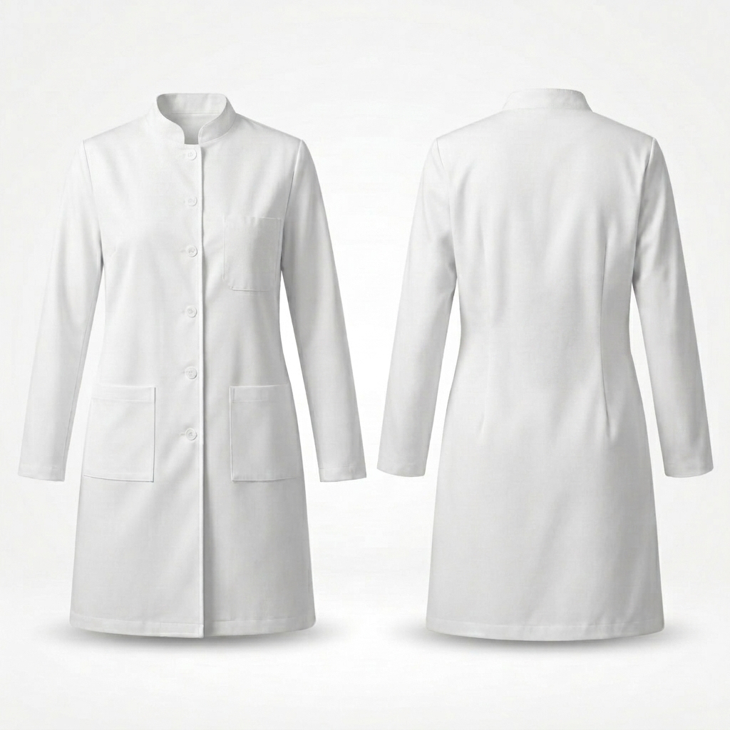 Women's Long Snap Lab Coat - MEi